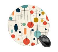 Round Mouse Pad with Non-Slip Rubber Base, Desktop Protection Mouse Mat, Funny Small Modern Mid Century Mouse Mat for Office, Work Computers Laptop Home, 7.8 X 7.8 Inch