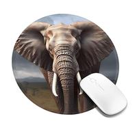Round Mouse Pad with Non-Slip Rubber Base Elephant Mouse Mat with Stitched Edge Gaming Mousepad for Wireless Mouse Computer Laptop Home Office Desk Pad 8"