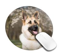 Round Mouse Pad with Non-Slip Rubber Base German Shepherd Dog Mouse Mat with Stitched Edge Gaming Mousepad for Wireless Mouse Computer Laptop Home Office Desk Pad 8"