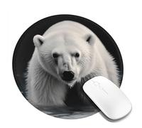 Round Mouse Pad with Non-Slip Rubber Base Polar Bear Mouse Mat with Stitched Edge Gaming Mousepad for Wireless Mouse Computer Laptop Home Office Desk Pad 8"