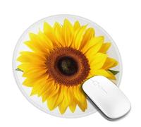 Round Mouse Pad with Non-Slip Rubber Base Sunflower Isolated Mouse Mat with Stitched Edge Gaming Mousepad for Wireless Mouse Computer Laptop Home Office Desk Pad 8"