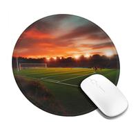 Round Mouse Pad with Non-Slip Rubber Base Sunset Beautiful Soccer Field Mouse Mat with Stitched Edge Gaming Mousepad for Wireless Mouse Computer Laptop Home Office Desk Pad