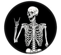 Round Mouse Pad with Stitched Edge Premium-Textured Waterproof Non-Slip Rubber Base Desktop Protection Mat, Human Skeleton