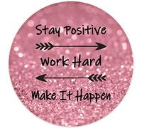 Round Mouse Pad with Stitched Edge Premium-Textured Waterproof Non-Slip Rubber Base Desktop Protection Mat, Pretty Inspirational Quotes