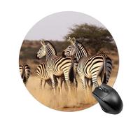 Round Mouse Pad Zebras On South Africa Mouse Mat Non-Slip Rubber Base Washable Mousepad Desktop Protection Mat for Home Office Decor Desk Accessories, 7.8inch