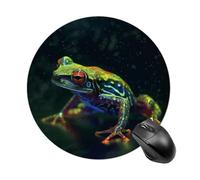 Round Mousepad Funny Small MouseMat with Non-Slip Rubber Base and Stitched Edge Tree Frog Gaming Mousepad for Home Office Dorm Desk Decor Accessories 7.8x7.8 Inches