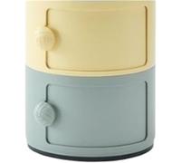 Round Multitier Plastic Nightstand with Drawers - Versatile Storage Cabinet for Small Spaces Ideal End Table for Living Room & Bathroom nization Space-Saving Design