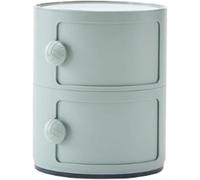 Round Multitier Plastic Nightstand with Drawers - Versatile Storage End Table for Living Room & Bathroom Stylish & Functional Plastic Night Stand Cabinet for Home nization