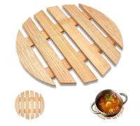 Round Natural Bamboo Trivet 15 x 15 cm - Heat Resistant for Pots and Pans - Protective Table Mat for Kitchen - Non-Slip and Ecological Design