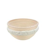 Round Natural Rattan Fermentation Basket Baking Tools Vine Baskets, Baking Utensils, Cloth LIDS, Bakeries Home Bread Baking Tool(23x8.5cm)