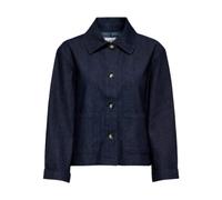 Round Neck Long Sleeve Button-Up Jacket with Classic Collar L