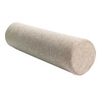 Round Neck Pillow Roll Cervical Support Pillows Linen Cylinder Bolster Pillow for Bed Couch Lumbar Support Long Pillow Removable, for Head, Neck, Back And Legs(Camel,20cmx50cm)