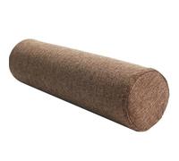 Round Neck Pillow Roll Cervical Support Pillows Linen Cylinder Bolster Pillow for Bed Couch Lumbar Support Long Pillow Removable, for Head, Neck, Back And Legs(Dark Brown,15cmx50cm)