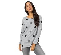 Roman Originals Blouson Top for Women UK Ladies Drop Shoulder Long Sleeve Jersey Stretchy Oversized Casual Office Jumper Soft Everyday Sweater Lounge Sweatshirt Blouses - Grey - Size 10