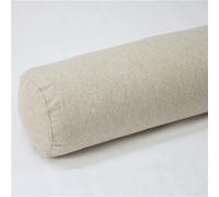 Round Neck Roll Bolster Pillow, Cylinder Cervical Support Bolster with Linen-cotton Zipper Removable Washable Pillowcase, Breathable Neck Pillow for Back, Leg (Beige,60x15cm)