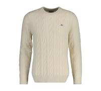Round neck sweater Gant Lambswool Cable Blanc L