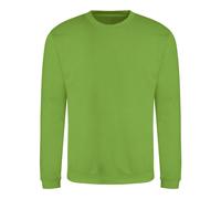 Awdis Just Hoods Sweatshirt Lime Green Crew Neck Fitted Cotton Polyester