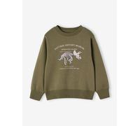 Round-Neck Sweatshirt with Print, for Boys khaki
