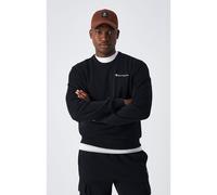 Round Neck Sweatshirt with Small Fleece Logo Black