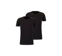 Falke Mens Falke Regular-Fit Crewneck Stretch-Cotton T-Shirt Black M