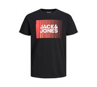 JACK & JONES Men's T-Shirts Short Sleeve Designer O-Neck Tee Top, Black Colour, UK Size S
