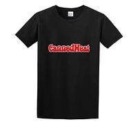 Round Neck T-Shirt, Summer Trendy Clothing Canned Heat Logo T-Shirt Black XXL