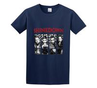 Round Neck T-Shirt, Summer Trendy Clothing Shinedown Logo T-Shirt Navy