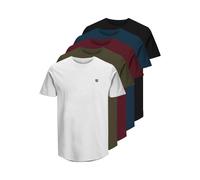 Round neck T-shirts Jack & Jones Brody (x5) Bleu S