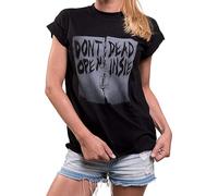 Round Neck Top Short Sleeve Don't Open Dead Inside t-Shirt Black XXL