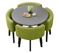 Round Negotiation Table & Chair Set 70cm Green Conference Desk with 4 Chairs Perfect for Dining Room Office Meetings Home & Garden Use Stylish Breakfast Bar.