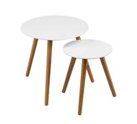 Premier Housewares 2403413 Nostra Interlocking Placemat with Wooden Legs Lacquered White (Set of 2)