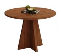 Round Nesting Coffee Table Set of 2, Cream Color Modern Low Tables for Living Room or Bedroom, Stable Base (Brown, 40 * 48cm / 15.7 * 18.9in)