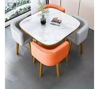 Round Nesting Table Set with 4 Chairs - SpaceSaving Design for Offices & Retail - Modern Recept Meeting Table - Perfect for Small Areas & Negotiats