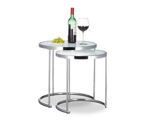 Round nesting tables Frosted Glass Lightweight Nesting Side Tables