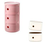 Round Nightstand Componibili Storage Container 3-Tier Modern 3-Drawer End Table Versatile Bathroom Night Table Stylish Corner Cabinet nizer