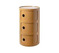 Round Nightstand with 2/3/4 Ders PlasticCabinet Ideal for Smals Sliding Door nizer Table for Living Room Bei 2Tier Design