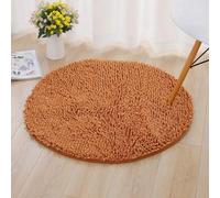 Round Non-Slip Shaggy Bathroom Rug - Soft Absorbent Chenille Bath Mat for Living Room and Bedroom