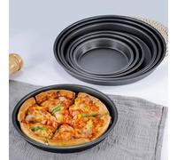 Round Non-Stick Pizza Pan Made of Carbon Steel - Oven-Safe Baking Tray for Crispy Pizza Crust and Roasting Use (6-inch)
