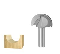 Round Nose Cove Core Box Router Bit, 12mm Shank Tungsten Carbide 2 Flutes Woodworking Milling Cutter(12 * 38.1mm)