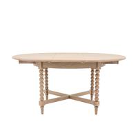 Round Oak Extendable Dining Table with Bobbin Detail seats 6 - Artisan - Caspian House