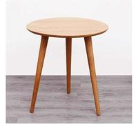 Round Oak Side Table for Small Spaces - Ideal for Bedroom Office or Living Room - Compact 70x70 cm Design - Stylish us Accent Furniture Piece