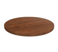Round Oak Table Top Dark Brown Ø30 x1.5 cm Solid Oak Reversible Indoor Use Small