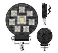 Round Off Road Lighting, LED Light Bar Work for Trucks | 360° Rotating Intense Amber Automotive Equipment for Vehicle Truck Boat Trailer Quad