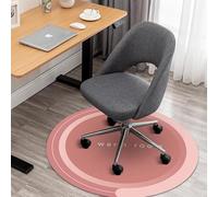 Round Office Chair Mat for Hardwood Floor - Modern Diatom Mud Non Slip Desk Rug, Durable Washable Large Floor Protector Mat for Bedroom Sofa Home Office Computer Chair (Pink,80x80cm)