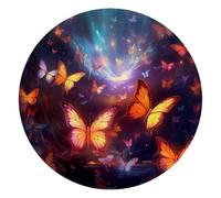 Round Office Desktop Mouse Pad, Dancing Butterflies Galaxy Non-Slip Lightweight Computer Mouse Pad 10" Diameter