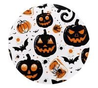 Round Office Desktop Mouse Pad, Halloween Pumpkin Head Non-Slip Lightweight Computer Mouse Pad 10" Diameter