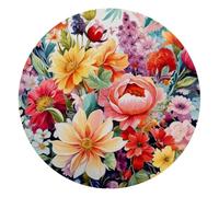 Round Office Desktop Mouse Pad, Tropical Plant Floral Flowers Non-Slip Lightweight Computer Mouse Pad 10" Diameter