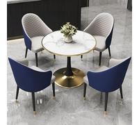 Round Office Reception Table Set with Soft Backrest Chairs for Conference, Meeting Room, Hotel & Cafe - Modern Furniture for Stylish Workspaces