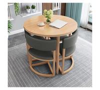Round Office Table and 4 Chairs Set Modern Dining Table for Conference Room Reception Area Living Room Coffee Shop Business Meetings - Versatile & Stylish