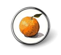 Round Orange Hand Drawn Brooch Classic Mini Pin 1 Inch Aluminum Alloy Lapel Pin Personalized Button Badge for Backpack Hat Suit Jacket Clothing Decoration